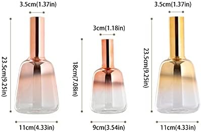 GRFIT Decorative Vase Simple Modern Gradient Glass Vase Vase Home Office Desktop Restaurant Center Decoration Vase Gift Pink/Gold Ceramic Vase Glass Vase Hydroponic Flower Vase (Size : 1) - Image 2