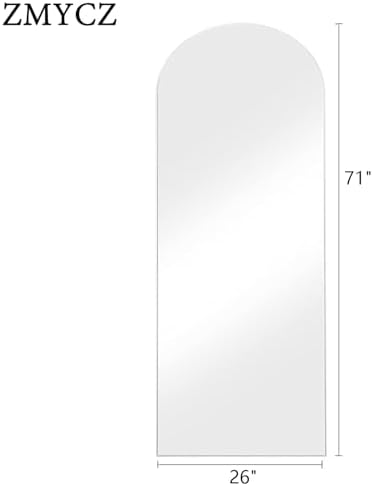 Mirror Full Length, 71"x26" Arched Full Length Mirror, Arch Mirror with Stand, Large Standing Mirrors, Oversized Full Body Mirrors with Aluminum Frame for Bedroom, Living Room (White) - Image 4
