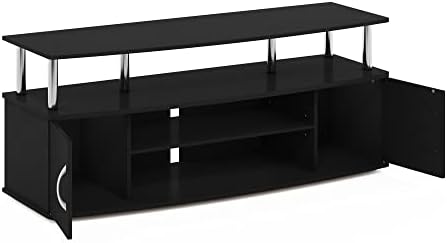 Furinno JAYA Large Entertainment Stand for TV Up to 55 Inch, Americano/Chrome - Image 5