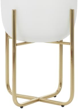 deco 79 Metal Planter, Set of 2 Planter 16", 13" H, White - Image 5