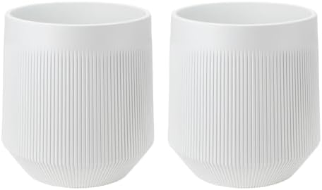 Plant Pots，Set of 2 Plastic Large Pots for Indoor Plants,Flower Pots Outdoor Planters with Drainage Hole and Seamless Saucer,(White 15Inches) by Designedforplantlovers%E2%80%A6