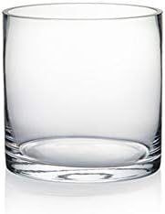 WGVI Thick Weighted Clear Right Cylinder Glass Vases, 5" W x 5" H, Equilateral Cylinder Glass Candle Holders Flower Arrangement Centerpieces Storage Container Brush Pen Holder, Bulk Wholesale, 6 Pcs - Image 2
