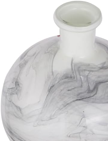 Black-and-White Swirl Ceramic Vase with Artistic Design, Multicolor - Image 3
