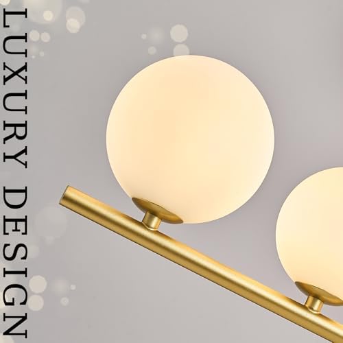 CATINER Modern 36" 12-Light Gold Sputnik Chandelier with Milk Glass Globe - Image 6