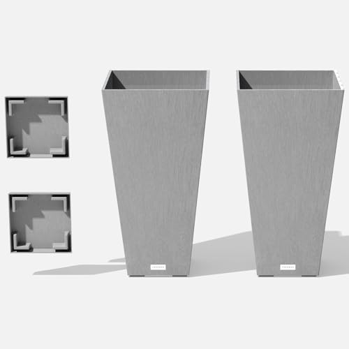Veradek Pure Series Taper Planter & Drip Tray - Tapered Planter with Shelf by VeradekOutdoor