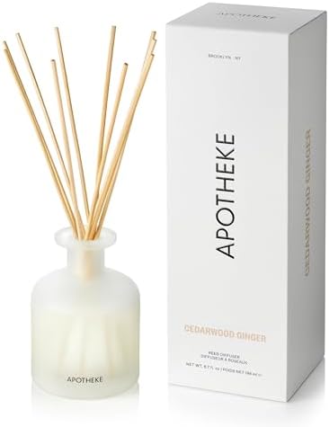 Apotheke Scented Reed Diffuser for Home, Cedarwood Ginger, 10 Reed Sticks by Unknown