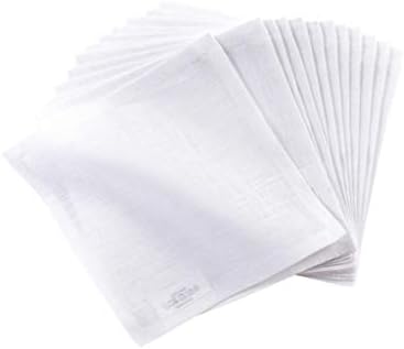 Solino Home 100% Linen Cocktail Napkins White, Fete 6 x 6 in, Set of 12 by SolinoHome