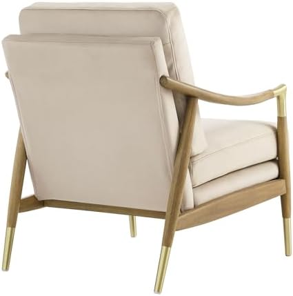 Modway Langford Stain-Resistant Performance Velvet Armchair – Mid Century Modern Velvet Chair with Wood Frame – Upholstered Accent Chair for Living Room or Bedroom - Image 7
