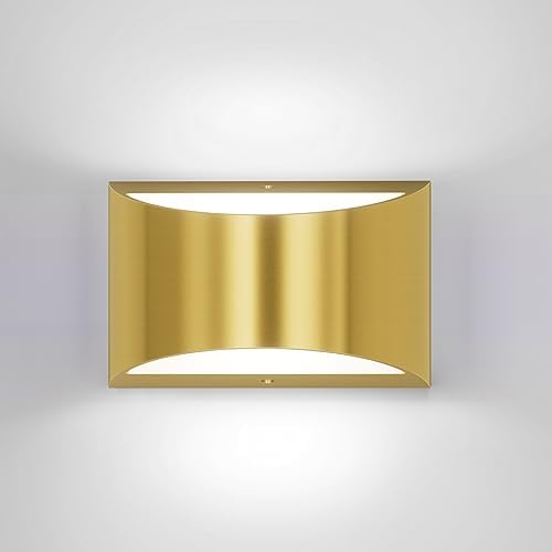 Aipsun Brushed Brass Wall Sconce Indoor Wall Lights Hardwired 1 Pack Up and Down Wall Mount Light for Living Room Bedroom Hallway Corridor Conservatory Cool White 6000K(with G9 Bulbs) by Aipsun