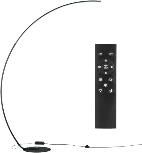 NUÜR 67" Black Arc Floor Lamp, Dimmable LED Standing Lamp with Remote - Image 6