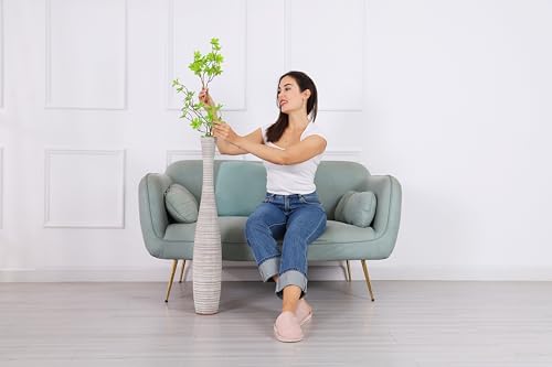 Leewadee Decorative Tall Floor Vase for Living Room Decor, 34 inches, White Wash, Resin - Image 4