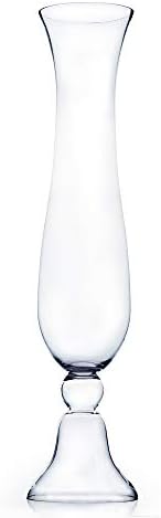 WGV Trumpet Glass Vase, Open Width 7", Height 35", (Multiple Sizes Choices) Clear Tall Floral Planter Centerpiece, Wedding Event Home Decor, 1 Piece (VTR0535) by WGVInternational-OpusGlassware