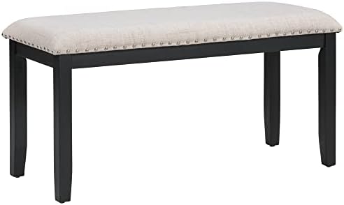 LUMISOL 6 Piece Dinette Set Large Dining Table Set with Bench Include Faux Marble Tabletop, 4 Padded Chairs and Bench, White+Black - Image 7