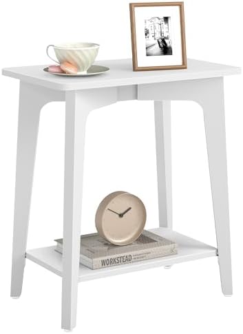 VASAGLE Side Table, 2-Tier Small Rectangular End Table, Nightstand by VASAGLEbySONGMICSHOME