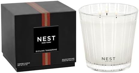 NEST New York Scented 3-Wick Candle, Sicilian Tangerine - 21.2 oz - Up to 100-Hour Burn Time - Reusable Glass Vessel by Unknown