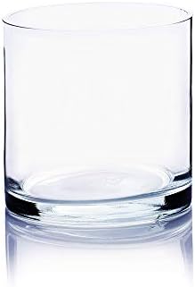 WGV Cylinder Vase, 4" W x 4" H, Floral Container, Glass Candle Holder Centerpiece Planter Terrarium for Wedding Party Event, Home Office Decor, Clear, 1 Piece by WGVInternational-OpusGlassware