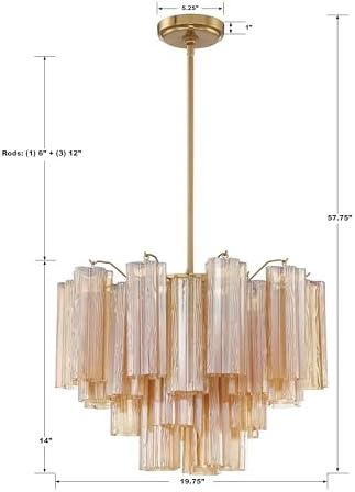 Crystorama Addis 6 Light Aged Brass Chandelier - Image 6