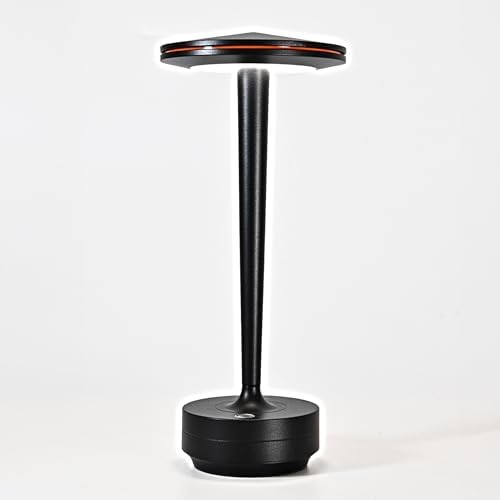 Cordless Table Lamps,6000mAh Rechargeable Battery,Portable LED Lamp with 60H Runtime,3 Color Modes&Stepless Dimming,Waterproof Metal Lamp for Patio,Restaurant Bedroom Dining Black by Tpczqj