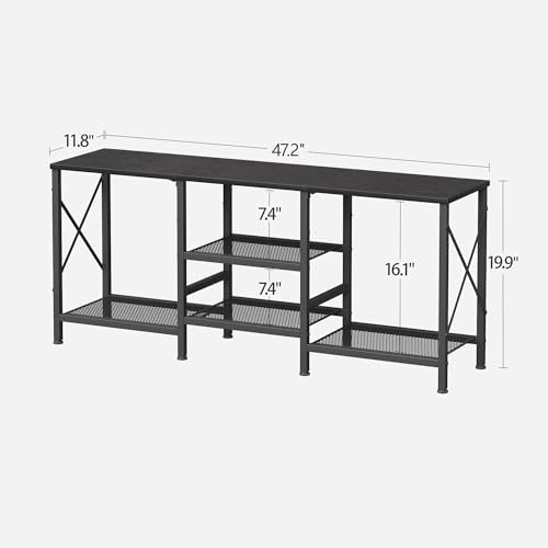 JARHETUN TV Stand for 55 Inch TV, Entertainment Center with 3-Tier Open Shelves, TV Console Table for Living Room, Bedroom, Black - Image 3