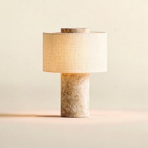 BSOD Travertine Lamp, Rechargeable 10 Inch Stone Table Lamp Marble Wabi Sabi Light Fixture Cordless Touch Dimmable LED Decor for Console, Side, Entryway, Foyer, Counter(Rechargeable Travertine Lamp) by BosendaOpto
