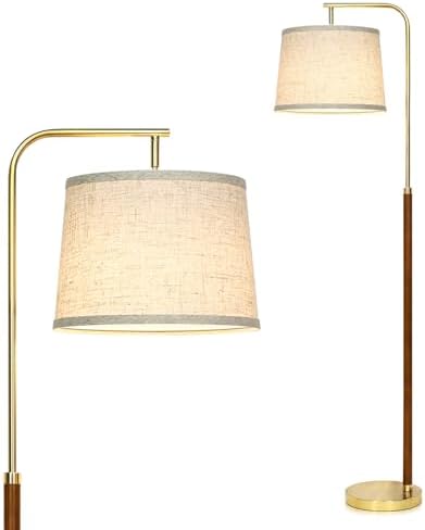 CINKEDA Wood Arc Floor Lamp,63" Tall Mid Century Modern Standing Lamp with Foot Switch & 3 Color Temperatures,Vintage Floor Lamps for Living Room Bedroom Office Reading Corner (Bulb Included),Walnut-B - Image 7