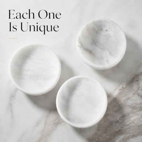 Koville Marble Pedestal Bowl, 7.4" Decorative Stone Bowl for Key Jewelry Entryway Table Catch alls, Aesthetic Modern Fruit Bowl for Kitchen Counter Home Coffee Table Decor Centerpiece(Grigio Fantasy) - Image 3