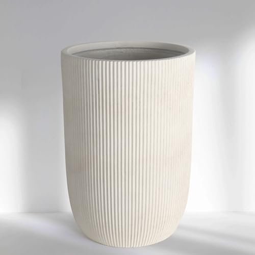 Oakrain 21" H Tall Planter White Large Indoor Outdoor Decorative Pot by Oakrain
