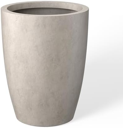 Kante Accent Round Tapered Weathered Concrete Planter 18.1" Tall, Outdoor by Unknown