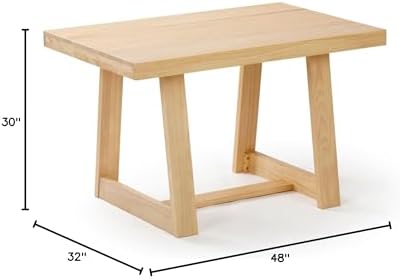 Plank+Beam Classic 48 Inch Dining Table, Rectangular, Blonde Wirebrush - Image 2