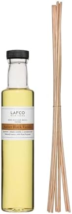 LAFCO New York Reed Diffuser Refill, Amber Black Vanilla - 8.4 oz - Up to 4-Month Fragrance Life - Includes Natural Wood Reeds - Free of Dyes & Propellants - Made in the USA by Unknown