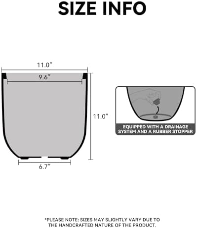 Kante Small Round Capsule Charcoal Concrete Planter 11" Dia, Outdoor - Image 2