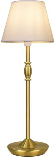 Cordless Table Lamp Portable Small LED Touch Lamp with Dimmer, 18" 2700K Rechargeable Battery Light for Bedside, Dining Room, Bedroom Lamp, Patio, Bar, Night Light, Bathroom (Antique Brass) by PSDSSHIIS