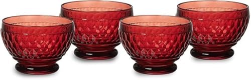 Villeroy & Boch Boston Glass Bowl Set of 4, Red - Image 2