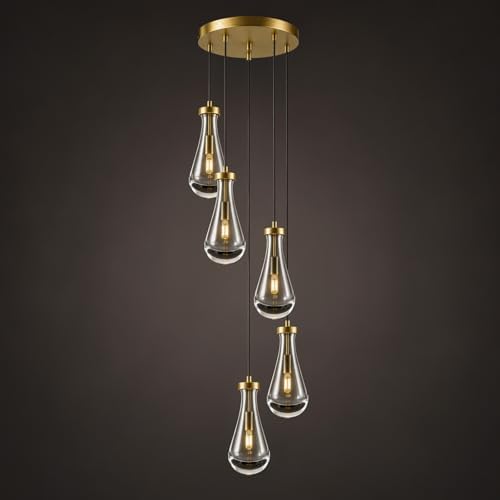 Raindrop Pendant Light Fixtures of 5 Lights,Tear Drop Pendants Light by FeaseyFeaturedProducts
