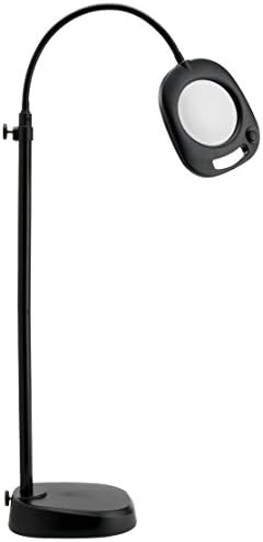 Daylight Company LED Floor Lamp and Table Lamp, Standing Lamp for Living Room, Bedroom, Salon, Office, Touch Control, Flexible Arm, Sleek Design, Multipurpose, Magnifier Lamp, Black by DaylightCompany-USA