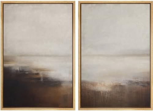 SIGNWIN Framed Canvas Print Wall Art Neutral Landscape Subtle Brown and Gray Tones Illustrations Modern Art Decorative Contemporary for Living Room, Bedroom, Office - 24"" x36 x2 Natural by SIGNWIN