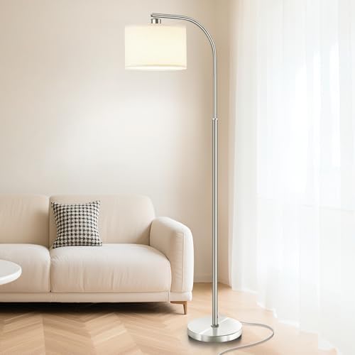 Tall Floor Lamp for Living Room,65'' Modern Standing Lamps Dimmable with Fabric Shade (Silver-3color) - Image 4