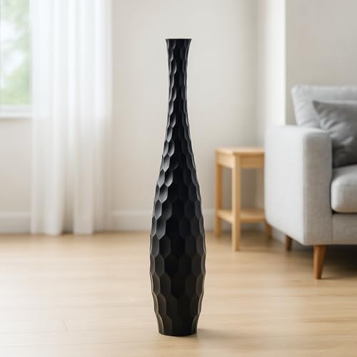 Leewadee Large Floor Vase 26 inches Mango Wood for Pampas Grass, Dried Flowers - Image 2