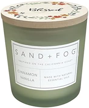 Sand + Fog Scented Candles - Cinnamon Vanilla - Additional Scents and Sizes - 3 Wicks 100% Cotton Lead-Free - Luxury Air Freshening Jar Candles - Perfect Home Decor - 21 oz by SandFogHome