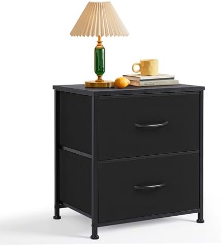 Nightstand Upgraded Small 2 Drawer Dresser End Table Bedside Furniture by SageNest