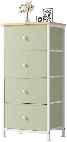 DUMOS Nightstand, Bedside Table with 4 Fabric Drawers - Image 4