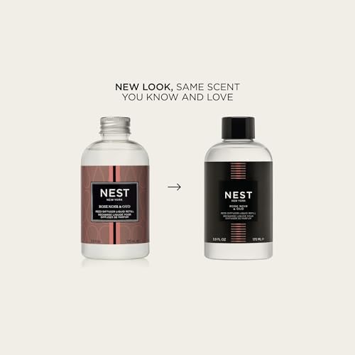 NEST New York Reed Diffuser Liquid Refill, Rose Noir & Oud - 5.9 fl oz - Fragrance for Up to 90 Days - Flame Free - Image 2