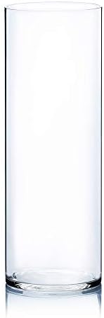 WGV Cylinder Vase, Width 7", Height 20", Clear Wide Large Diameter Flower Glassware, Floral Container, Planter Terrarium for Wedding Party Event, Home Accent Decor, 1 Piece by WGVInternational-OpusGlassware