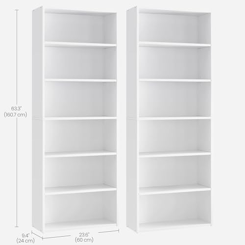 VASAGLE Set of 2 6-Tier Bookshelves, 23.6 Inches Wide - Image 3