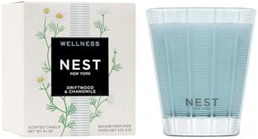 NEST New York Scented Classic Candle, Driftwood & Chamomile - 8.1 oz - Up to 60-Hour Burn Time - Reusable Glass Vessel by Unknown