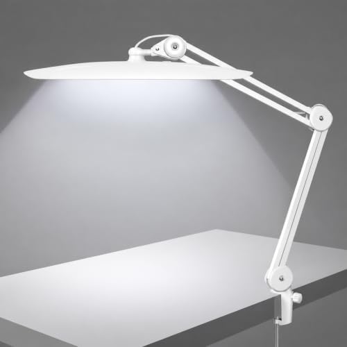 3500 Lumen Nail Desk Lamp, 38W Nail Tech Light Dimmable Task Lamp for Home Office Beauty Salon Workbench, Shadowless Nail Desk Light - 20 Inches Luxury White (Universal Manicure Table Clamp) by Unknown