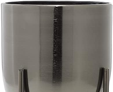 Deco 79 Metal Round Planter with Removable Stand, Set of 2 16", 13"H, Black - Image 5