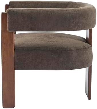 Christopher Knight Home Nettie Modern Accent Chair for Living Room, Velvet Fabric Single Lounge Sofa Chair with Wooden Frame, Comfy Reading Chair for Bedroom, Lounge Armchair with Cushion, Dark Brown - Image 7