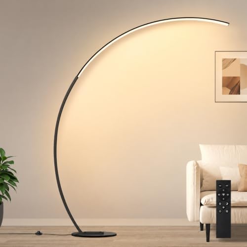 Nintiue Dimmable Floor Lamp with 3 Color Temperatures, Super Bright Arc Floor Lamps for Living Room, Modern Standing Tall Lamp with Remote Control Reading Floor Lamp for Bedroom Office. by Nintiue