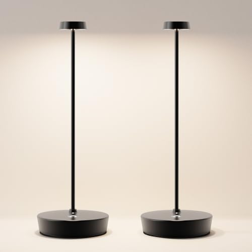 2 Pack Rechargeable Cordless Table Lamp, 6000mAh Battery Table Light by SIKEVHT